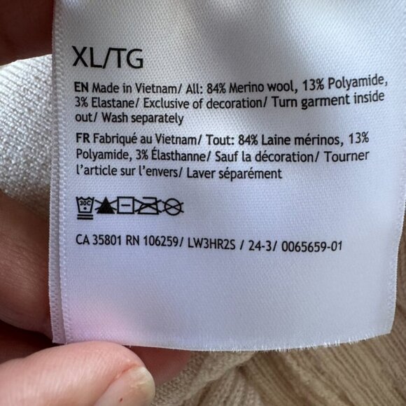 Rare Lululemon Ribbed Merino Wool Cropped Cardigan Women’s Size XL "Bone" - Picture 10 of 10